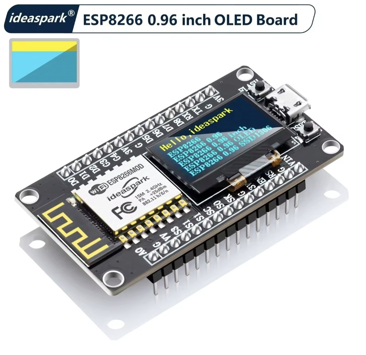 NodeMCU ESP8266 Development Board with 0.96‘’ OLED Display,WiFi Module