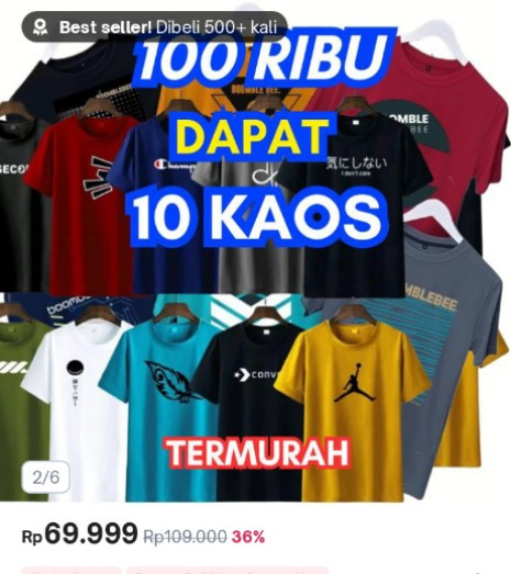 100 rb 10 kaos