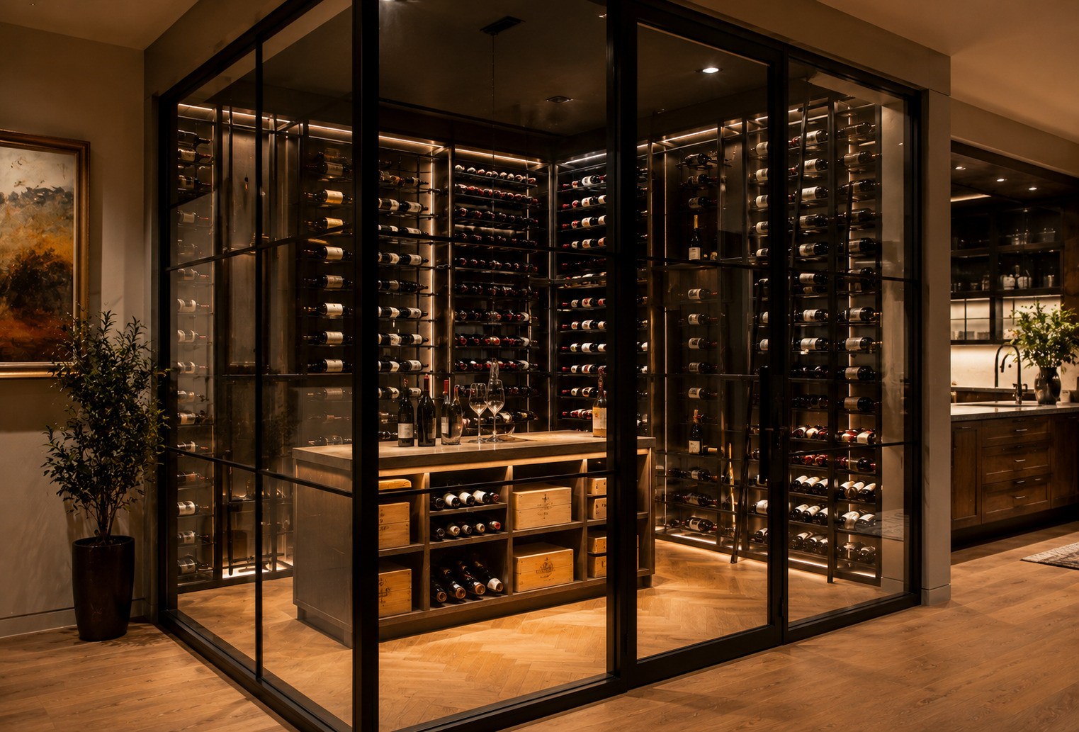 Designing Climate-Controlled Luxury Wine Cellars with Thermally Broken Steel Glass Enclosures